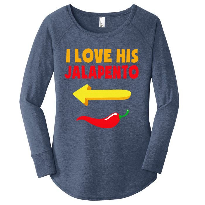 I Love His Jalapeno Matching Couple Cinco De Mayo Women's Perfect Tri Tunic Long Sleeve Shirt