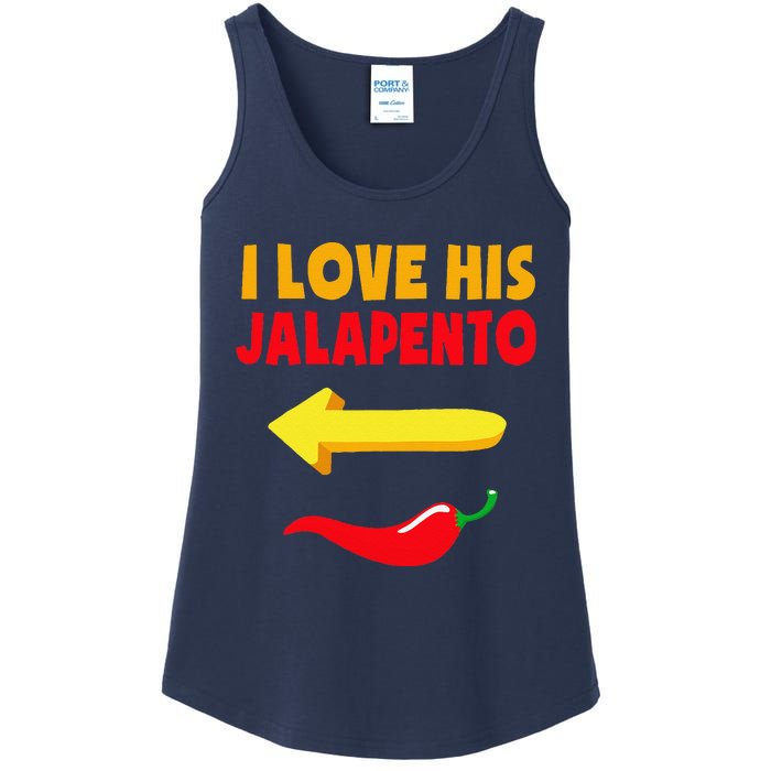 I Love His Jalapeno Matching Couple Cinco De Mayo Ladies Essential Tank