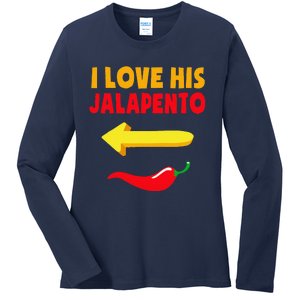 I Love His Jalapeno Matching Couple Cinco De Mayo Ladies Long Sleeve Shirt