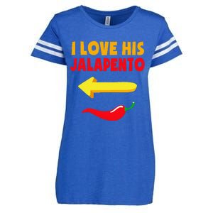 I Love His Jalapeno Matching Couple Cinco De Mayo Enza Ladies Jersey Football T-Shirt