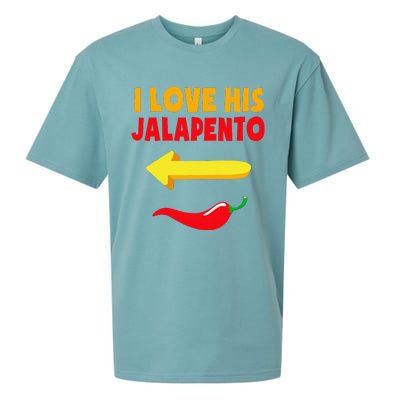 I Love His Jalapeno Matching Couple Cinco De Mayo Sueded Cloud Jersey T-Shirt