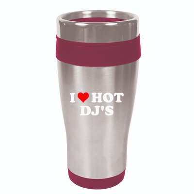 I Love Hot Djs 16oz Travel Tumbler