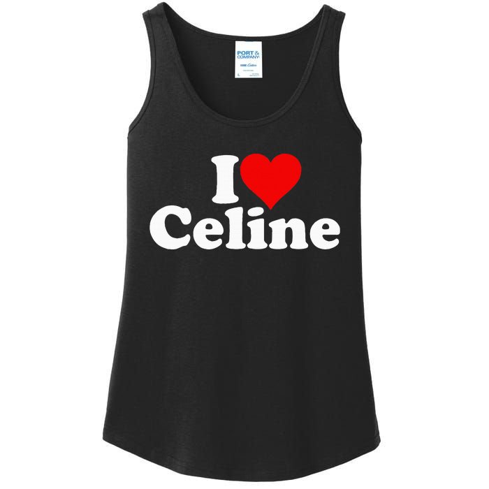 I Love Heart C.E.L.I.N.E Ladies Essential Tank