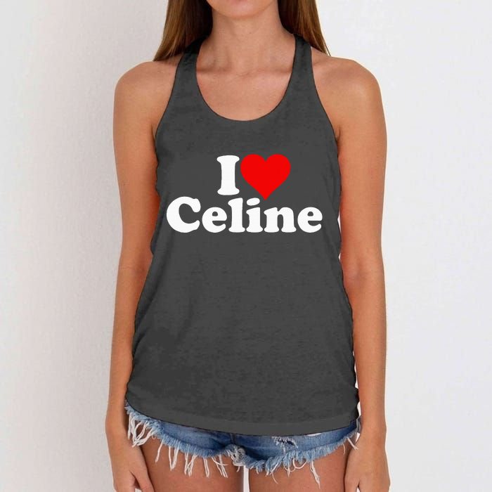 I Love Heart C.E.L.I.N.E Women's Knotted Racerback Tank