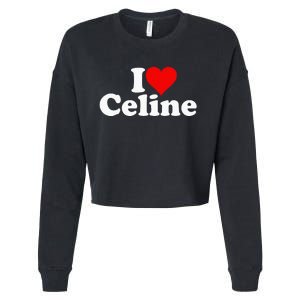 I Love Heart C.E.L.I.N.E Cropped Pullover Crew