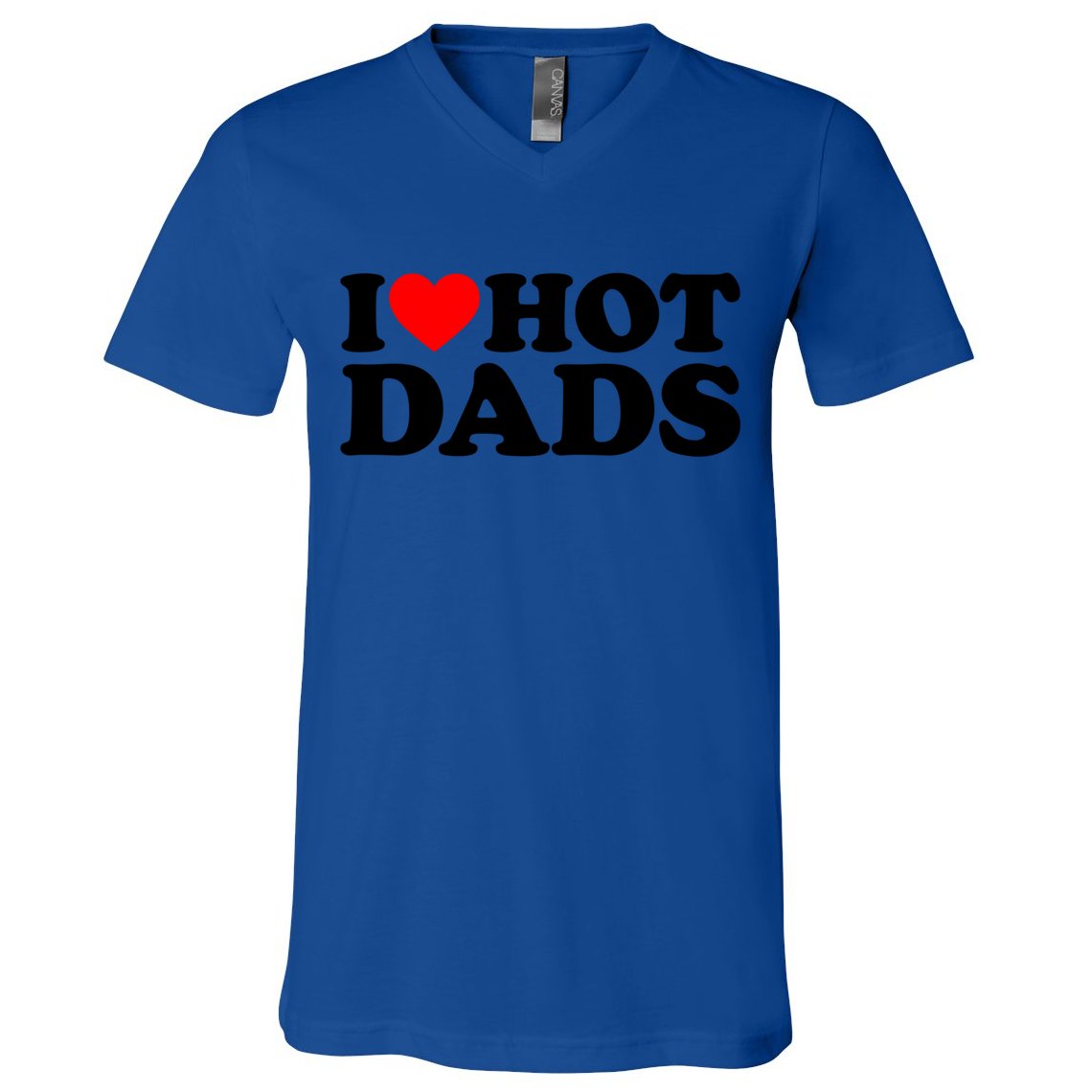 I Love Hot Dads Gift I Heart Hot Dads Gift Love Hot Dads Funny Gift V-Neck T-Shirt