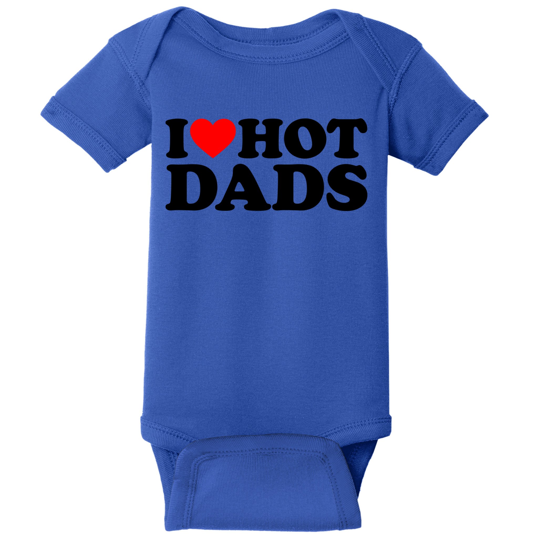 I Love Hot Dads Gift I Heart Hot Dads Gift Love Hot Dads Funny Gift Baby Bodysuit