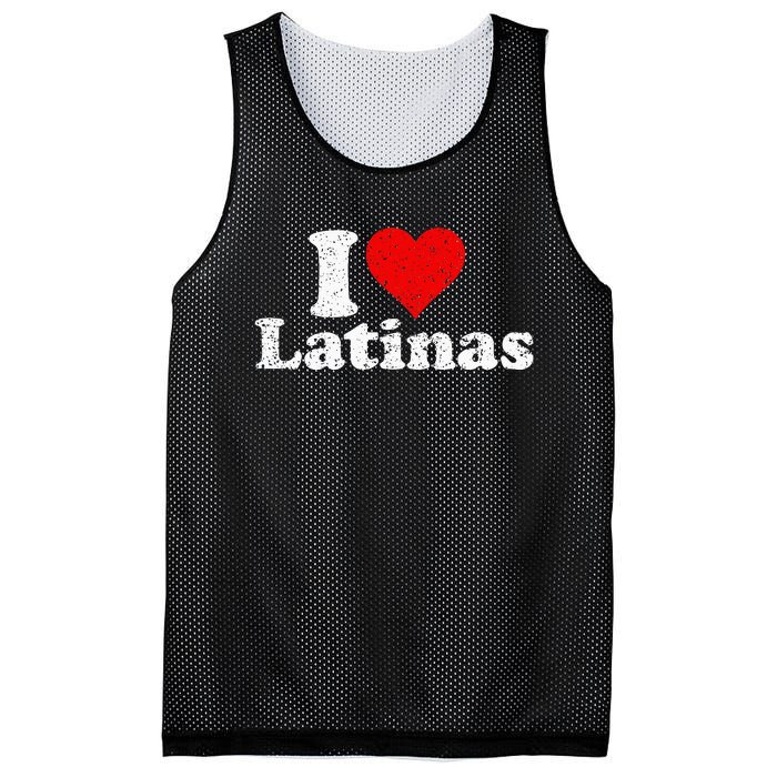 I Love Heart Latinas Girlfriend Wife Mesh Reversible Basketball Jersey Tank