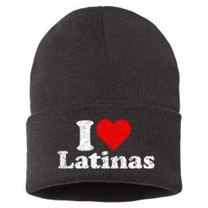 I Love Heart Latinas Girlfriend Wife Sustainable Knit Beanie