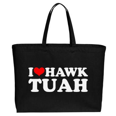 I Love Hawk Tuah Funny Quote Design Cotton Canvas Jumbo Tote