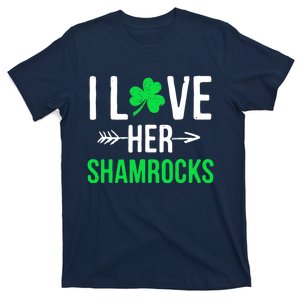 I Love Her Shamrocks St Patrick's Day Couples T-Shirt