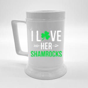 I Love Her Shamrocks St Patrick's Day Couples Beer Stein