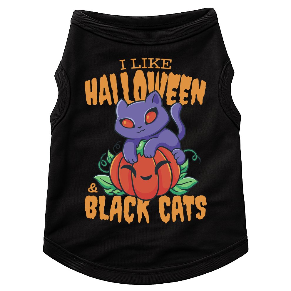 I Like Halloween And Black Cats Doggie Tank