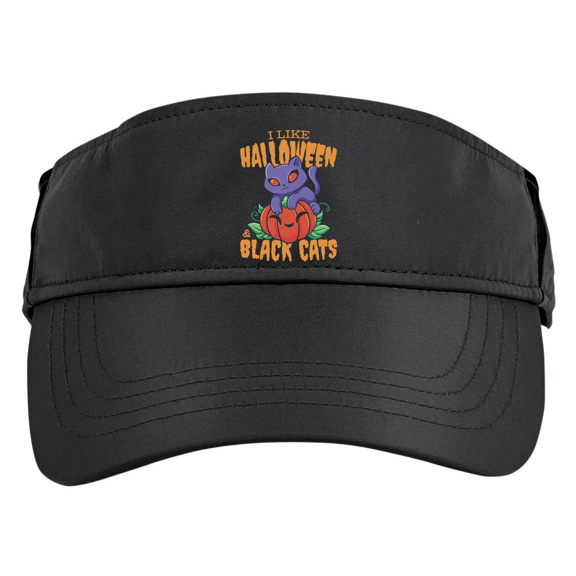 I Like Halloween And Black Cats Adult Drive Performance Visor
