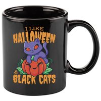 I Like Halloween And Black Cats 11oz C Handle Ceramic Mug