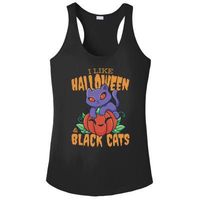 I Like Halloween And Black Cats Ladies PosiCharge Competitor Racerback Tank