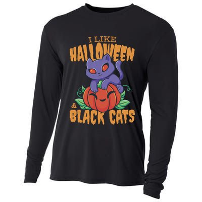 I Like Halloween And Black Cats Cooling Performance Long Sleeve Crew