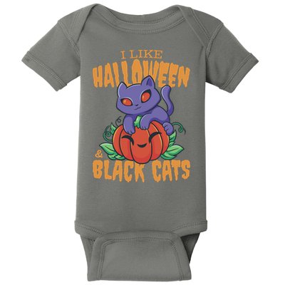 I Like Halloween And Black Cats Baby Bodysuit