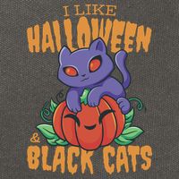 I Like Halloween And Black Cats Cotton Canvas Backpack