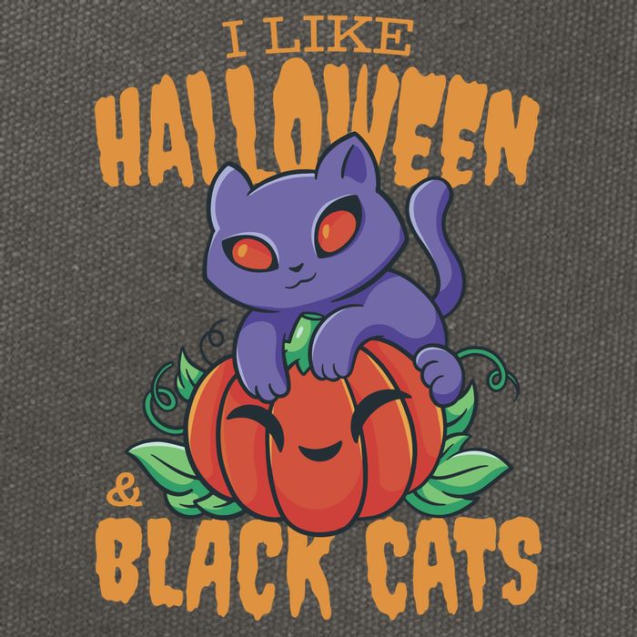 I Like Halloween And Black Cats Cotton Canvas Backpack