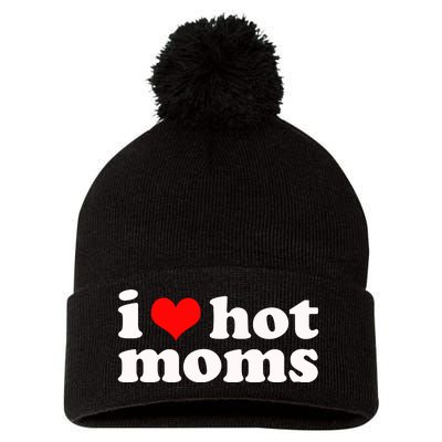 I Love Hot Moms Pom Pom 12in Knit Beanie