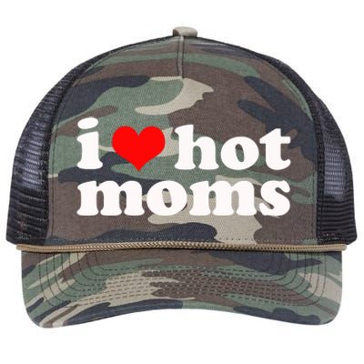 I Love Hot Moms Retro Rope Trucker Hat Cap