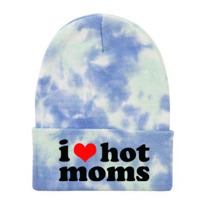 I Love Hot Moms Tie Dye 12in Knit Beanie