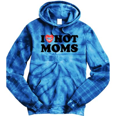 I Love Hot Moms Funny MotherS Day Heart Love Hot Moms Gift Tie Dye Hoodie