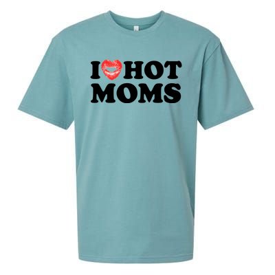 I Love Hot Moms Funny MotherS Day Heart Love Hot Moms Gift Sueded Cloud Jersey T-Shirt