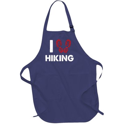 I Love Hiking Boots Heart Full-Length Apron With Pockets