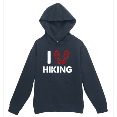 I Love Hiking Boots Heart Urban Pullover Hoodie