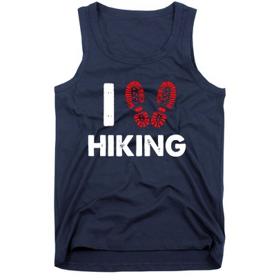 I Love Hiking Boots Heart Tank Top