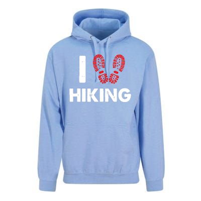 I Love Hiking Boots Heart Unisex Surf Hoodie