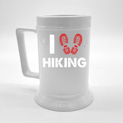 I Love Hiking Boots Heart Beer Stein