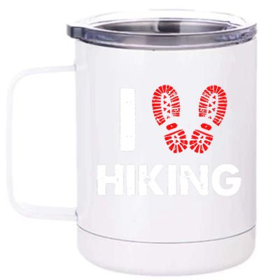 I Love Hiking Boots Heart 12 oz Stainless Steel Tumbler Cup