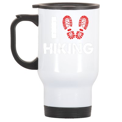 I Love Hiking Boots Heart Stainless Steel Travel Mug