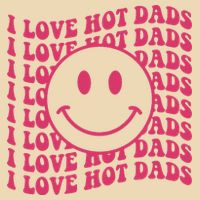 I Love Hot Dads Retro Funny Red Heart Love Dads Zip Tote Bag
