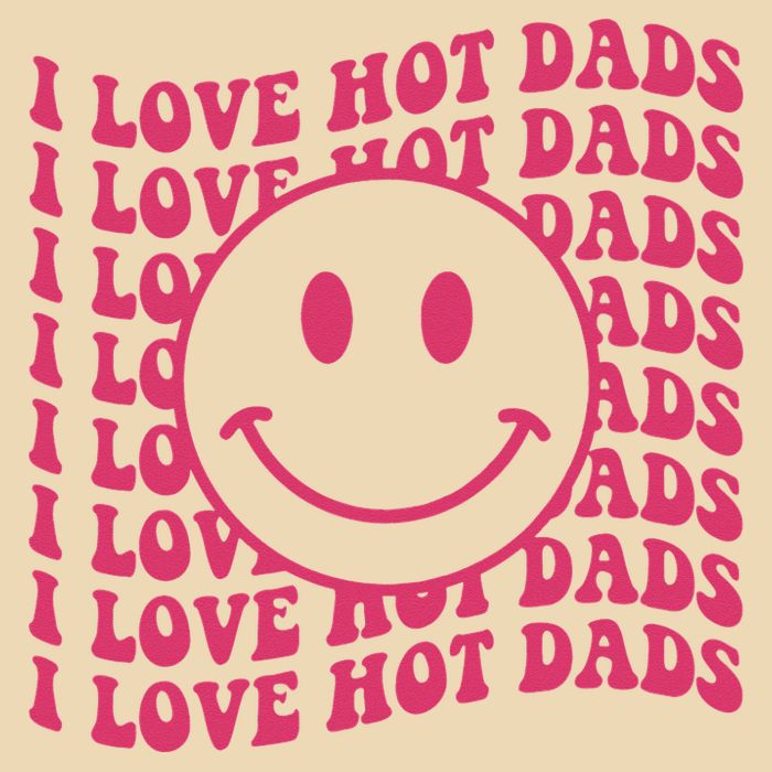 I Love Hot Dads Retro Funny Red Heart Love Dads Zip Tote Bag