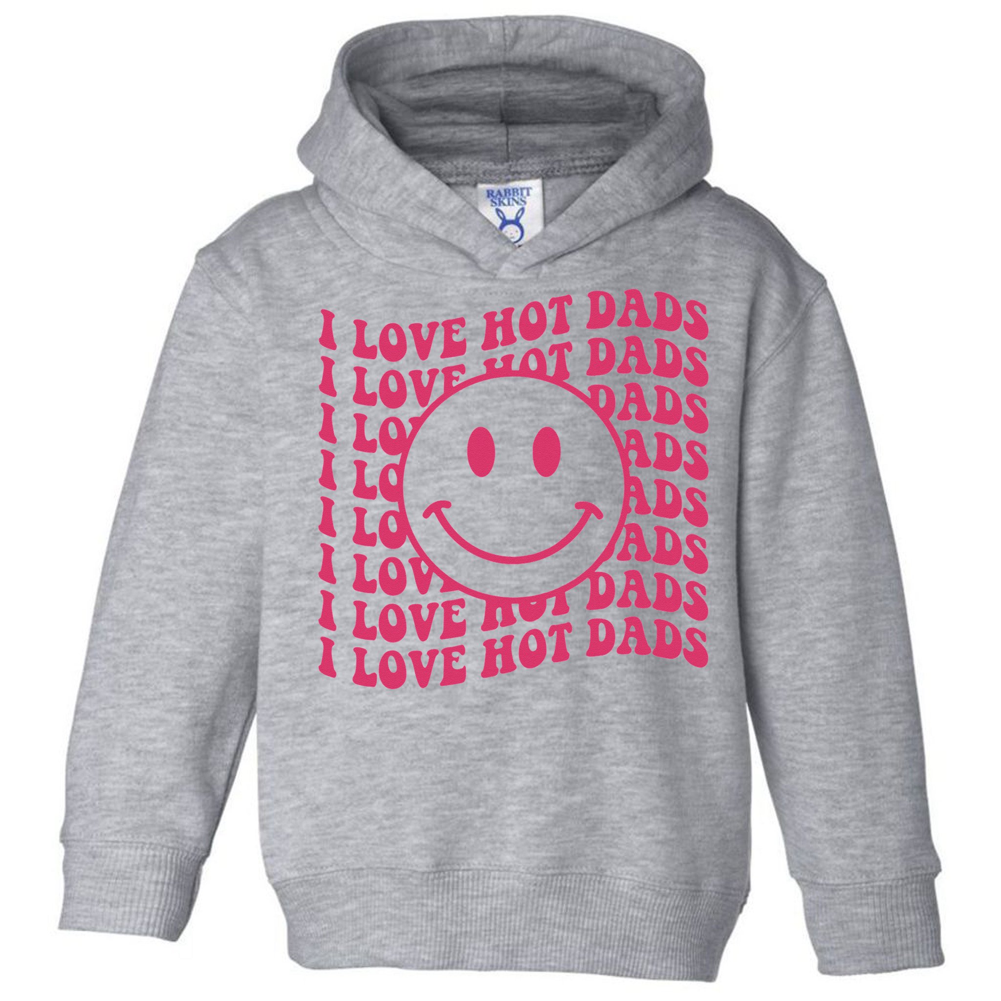 I Love Hot Dads Retro Funny Red Heart Love Dads Toddler Hoodie