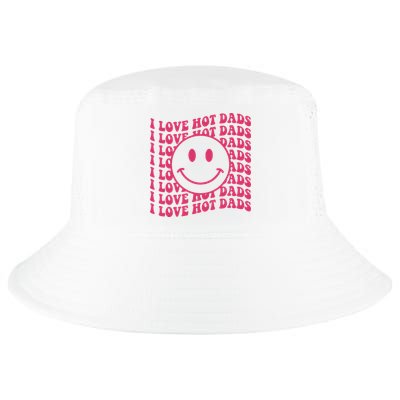 I Love Hot Dads Retro Funny Red Heart Love Dads Cool Comfort Performance Bucket Hat