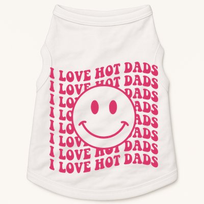 I Love Hot Dads Retro Funny Red Heart Love Dads Doggie Tank