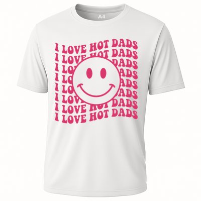 I Love Hot Dads Retro Funny Red Heart Love Dads Performance Shirt