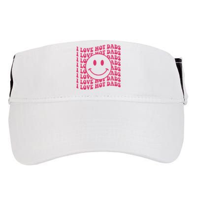 I Love Hot Dads Retro Funny Red Heart Love Dads Adult Drive Performance Visor