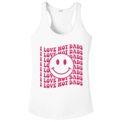 I Love Hot Dads Retro Funny Red Heart Love Dads Ladies PosiCharge Competitor Racerback Tank