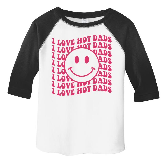 I Love Hot Dads Retro Funny Red Heart Love Dads Toddler Fine Jersey T-Shirt