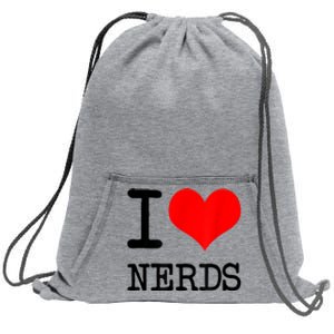 I Love (Heart) NERDS Sweatshirt Cinch Pack Bag