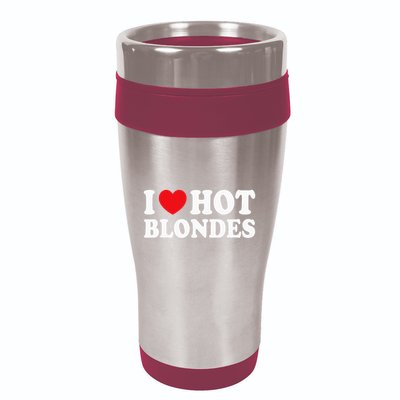 I Love Hot Blondes I Heart Hot Blonde 16oz Travel Tumbler