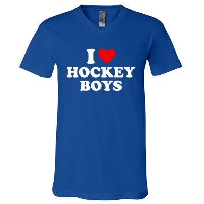 I Love Hockey Great Gift V-Neck T-Shirt