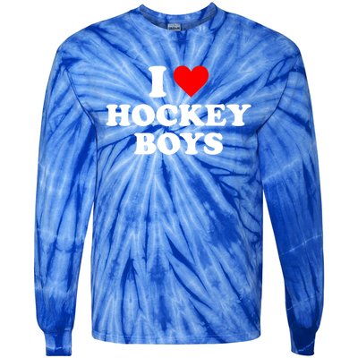 I Love Hockey Great Gift Tie-Dye Long Sleeve Shirt