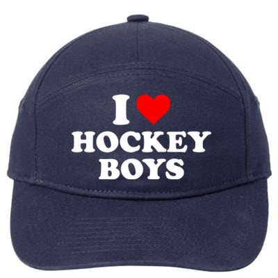 I Love Hockey Great Gift 7-Panel Snapback Hat